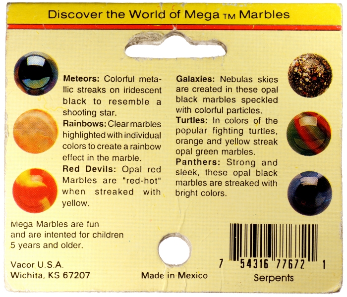Brontosaurus Marble 25 count of 16mm Vacor OFFICIAL Mega Marbles 